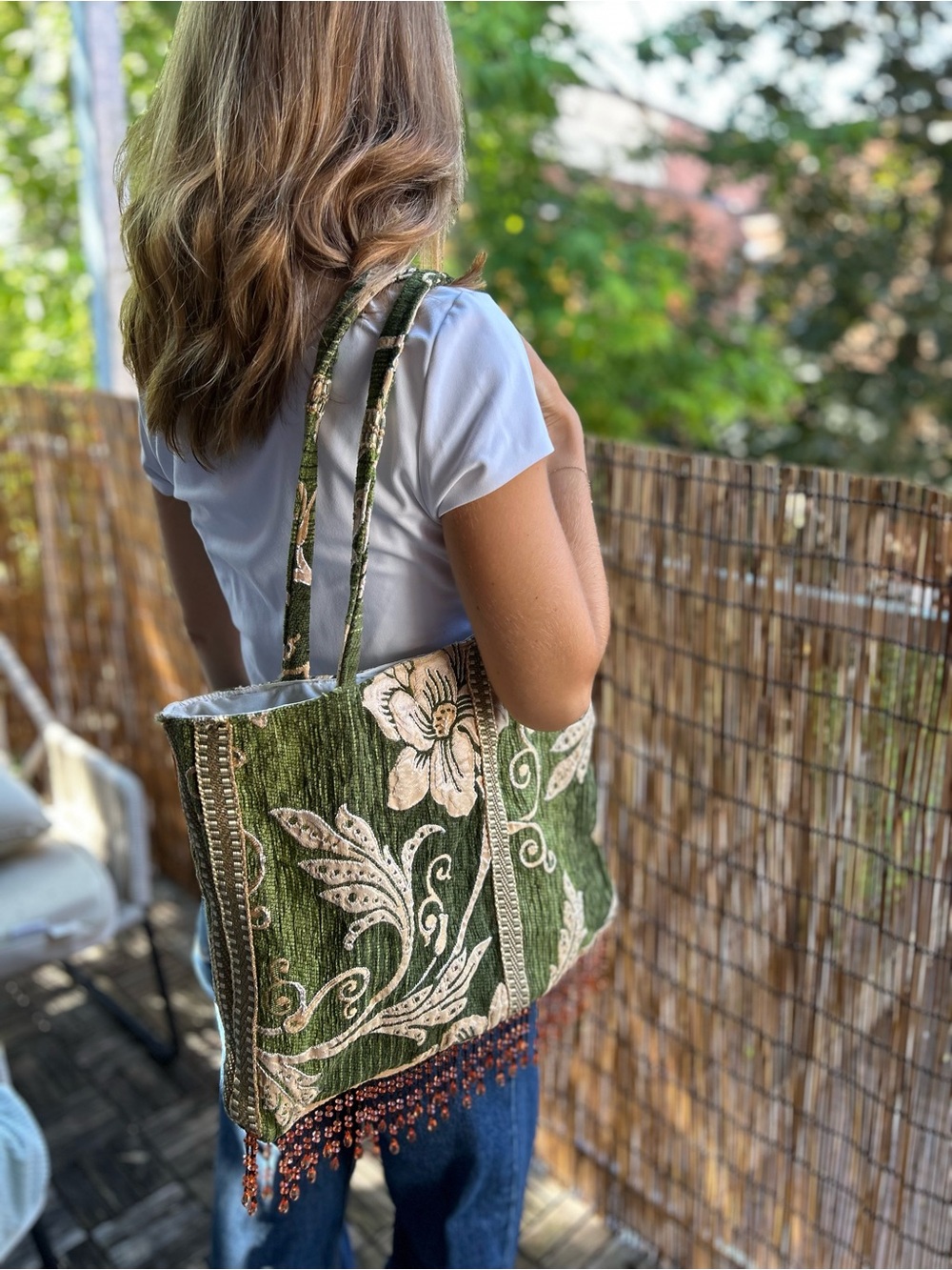 Handmade upcycled tote bag - Picture 2 of 2